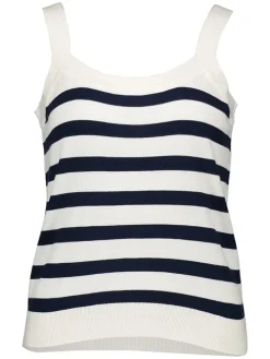 Top in Creme/ Dunkelblau