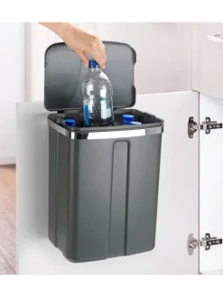 Tür-Abfalleimer in Anthrazit - 12 l