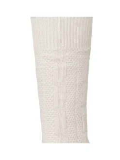 Trachtensocken Kniestrümpfe mit Zopfmuster in Weiss