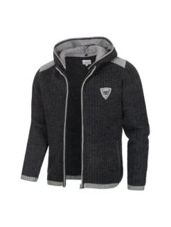 Trachtenstrickjacke Langarm Hugo in Anthrazit