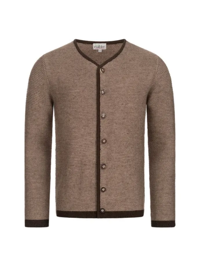 Trachtenstrickjacke Langarm Ignaz in braun