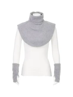 Tragezubehör Fleece Schalkragen und Stulpen in stone