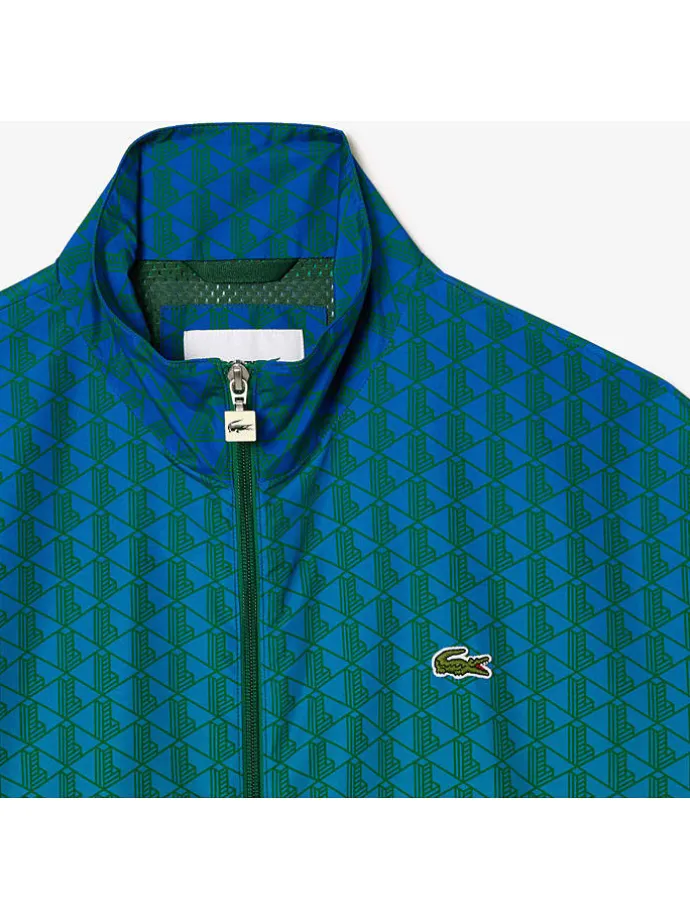 Trainingsjacke in Blau/ Grün