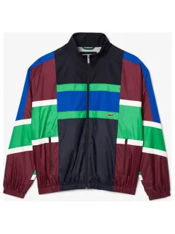 Trainingsjacke in Bordeaux/ Schwarz/ Grün