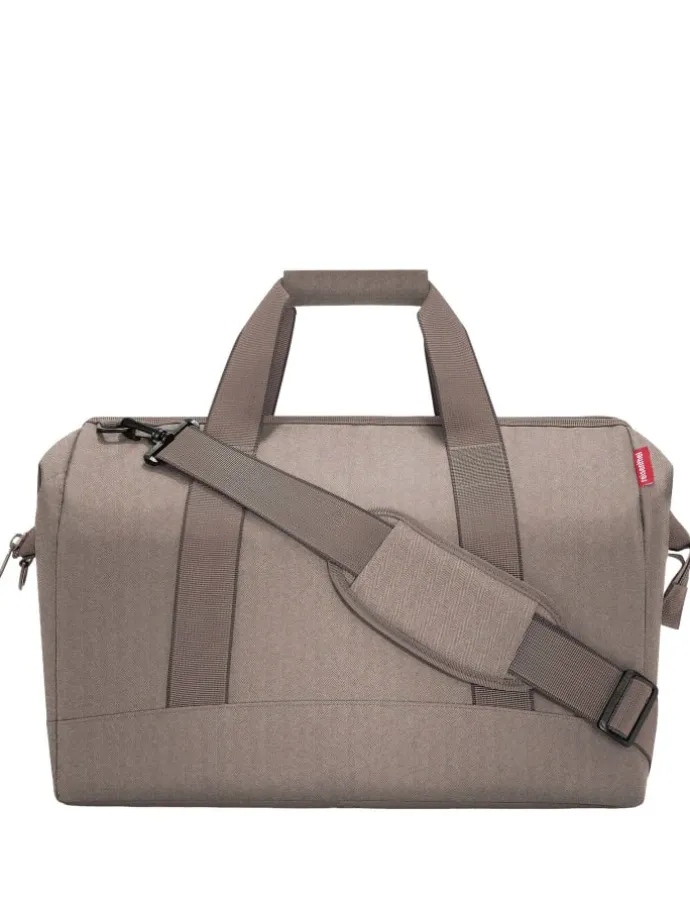travelling allrounder L - Reisetasche 48 cm (forest gold) in herringbone mokka