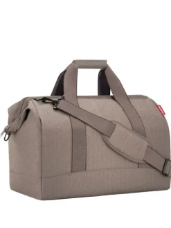 travelling allrounder L - Reisetasche 48 cm (forest gold) in herringbone mokka