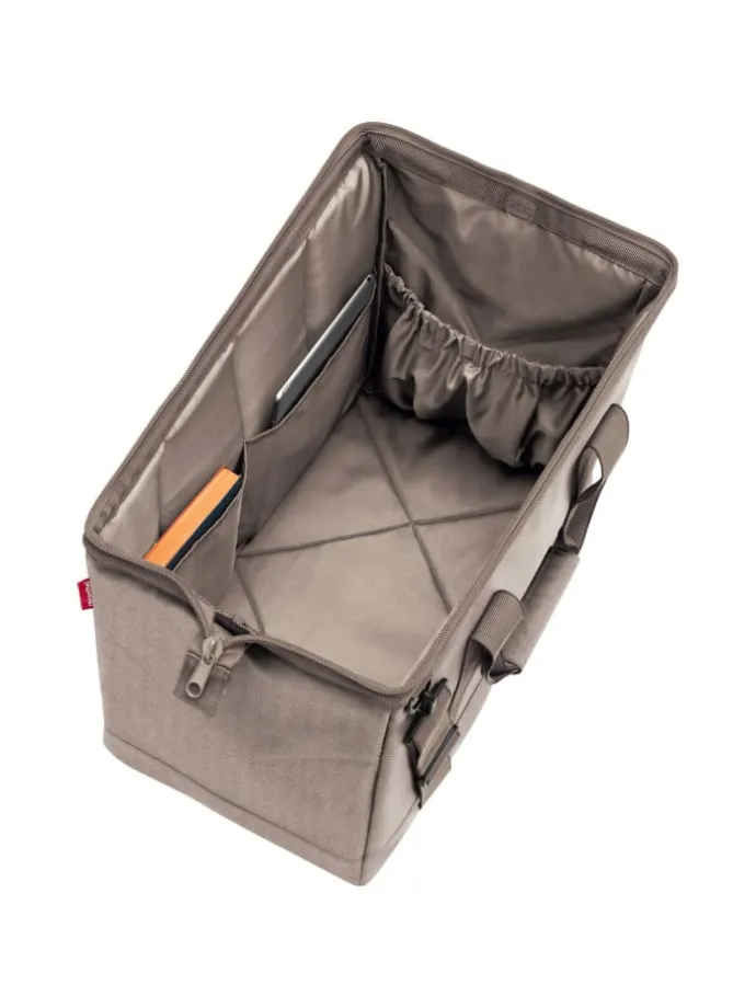 travelling allrounder L - Reisetasche 48 cm (forest gold) in herringbone mokka