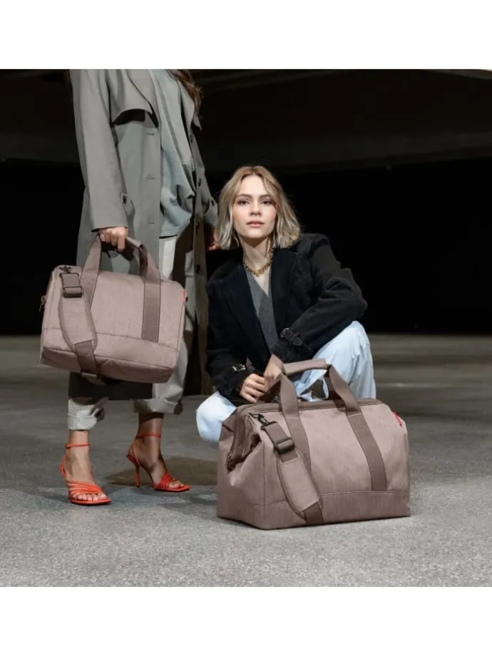 travelling allrounder L - Reisetasche 48 cm (forest gold) in herringbone mokka