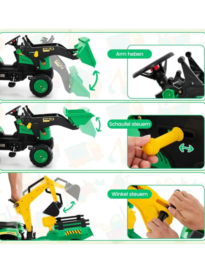 Trettraktor Kinder Elektroauto 3-6 Jahre in Grün