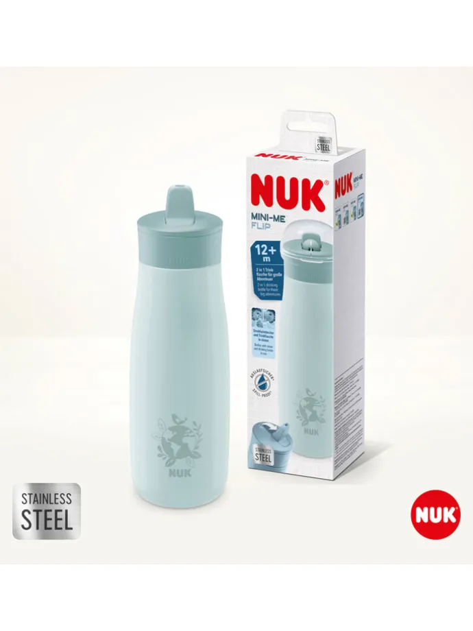 Trinkflasche "Mini-Me Flip Cup Globus" in Hellblau - 450 ml