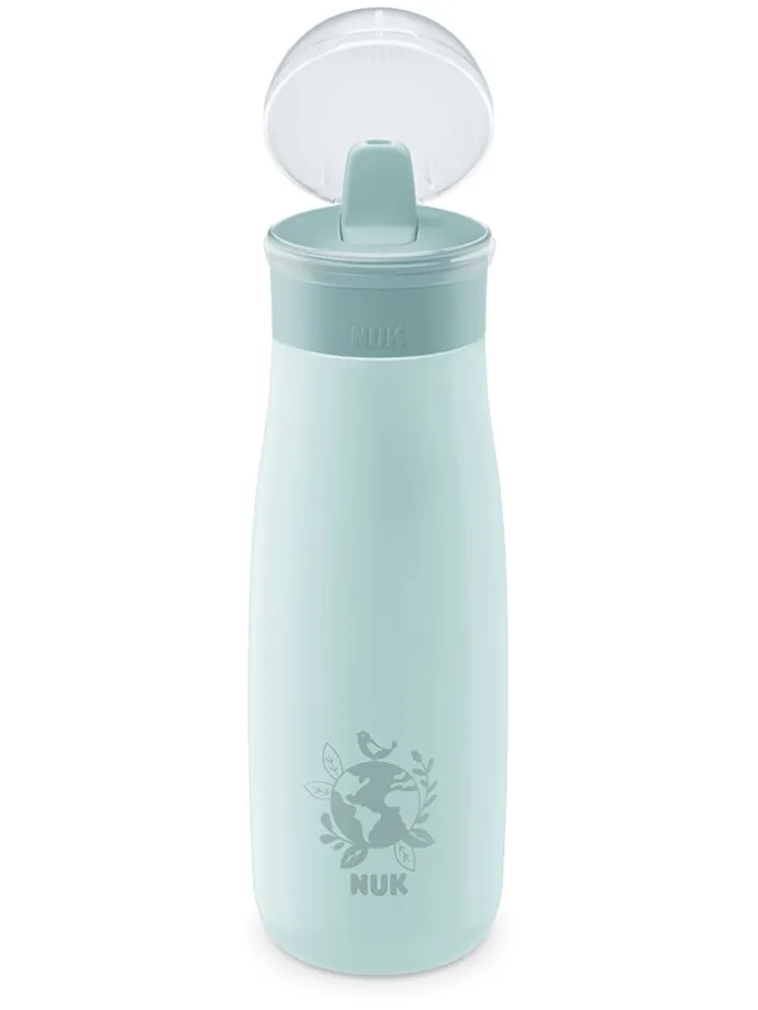 Trinkflasche "Mini-Me Flip Cup Globus" in Hellblau - 450 ml