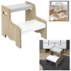 Tritthocker in Weiß/ Beige - (B)30 x (H)33 x (T)30 cm