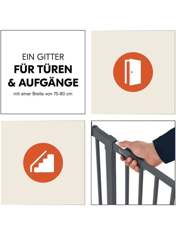 Türschutzgitter / Treppenschutzgitter Open in grau