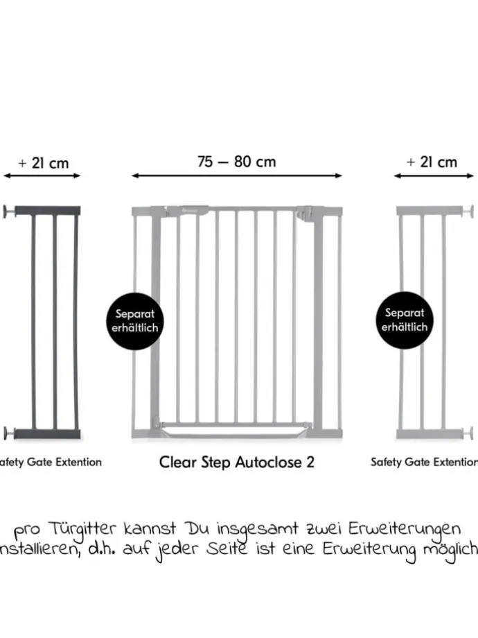 Türschutzgitter Verlängerung Safety Gate in grau