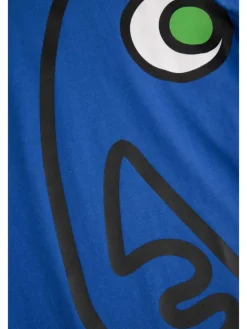 T-shirt aus Baumwolle mit kurzen Ärmeln in blau