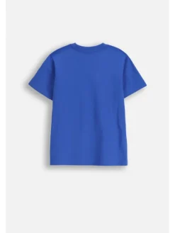 T-shirt aus Baumwolle mit kurzem Ärmel in blau