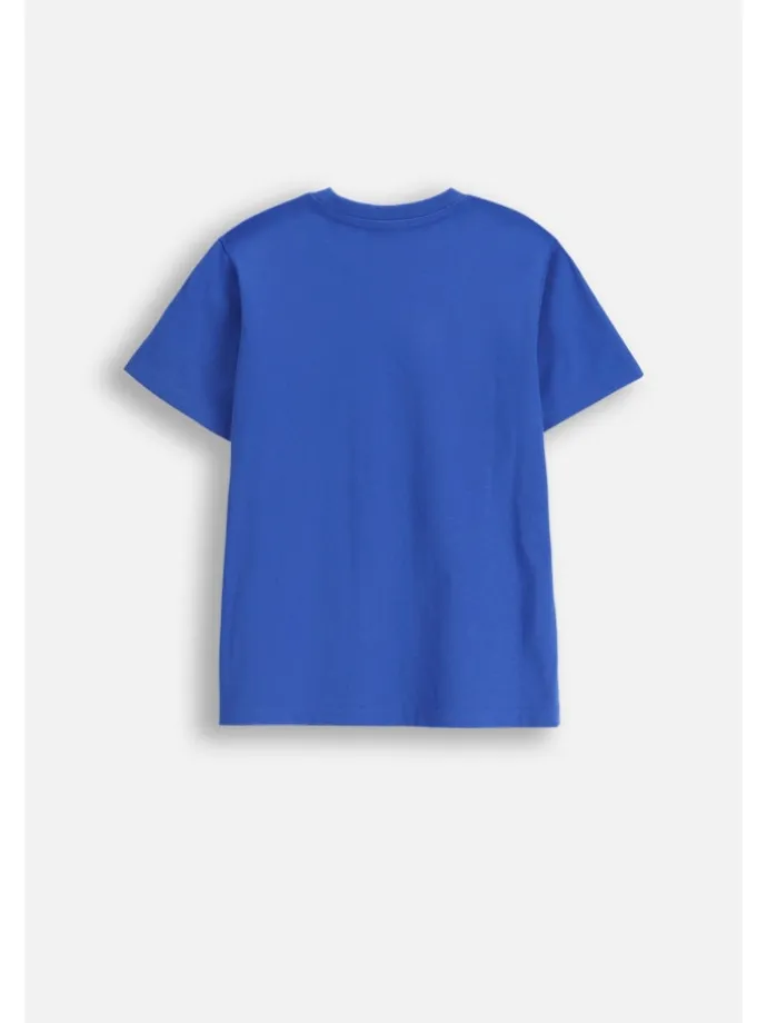 T-shirt aus Baumwolle mit kurzem Ärmel in blau