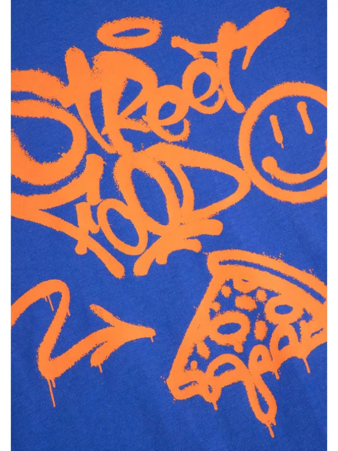 T-shirt aus Baumwolle mit kurzem Ärmel in blau