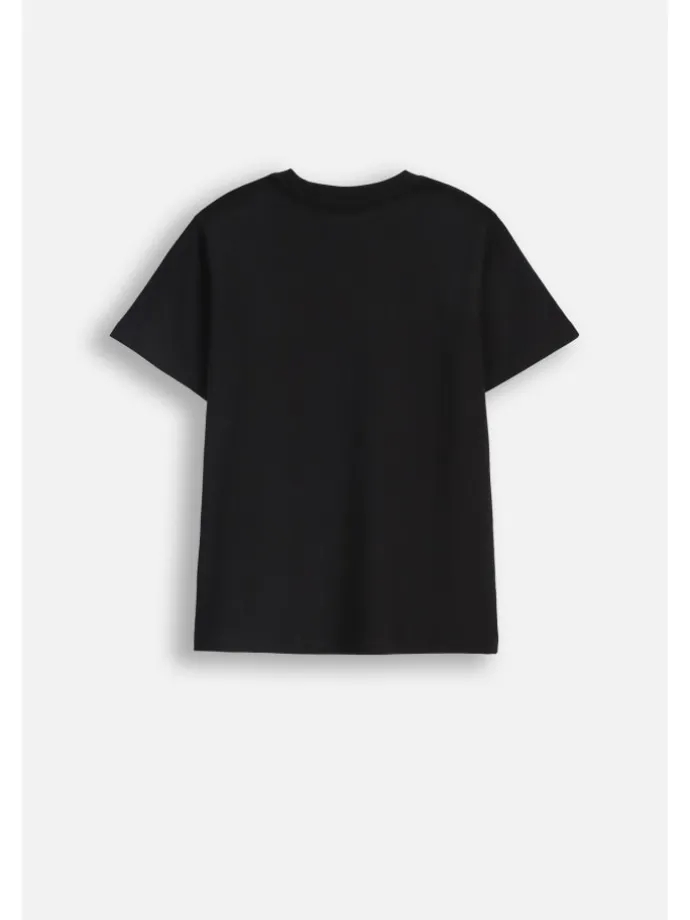 T-shirt aus Baumwolle mit kurzen Ärmeln in schwarz