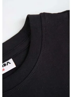 T-shirt aus Baumwolle mit kurzen Ärmeln in schwarz