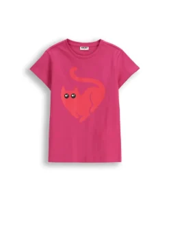 T-shirt aus Baumwolle mit kurzem Ärmel in rosa