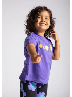 T-shirt aus Baumwolle mit kurzem Ärmel in violett