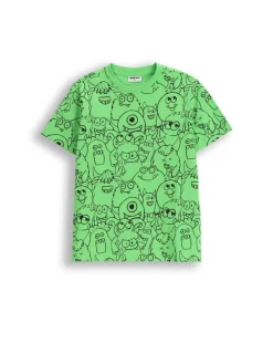 T-Shirt aus Baumwolle mit kurzem Ärmel in grün