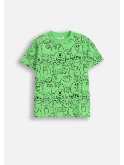 T-Shirt aus Baumwolle mit kurzem Ärmel in grün
