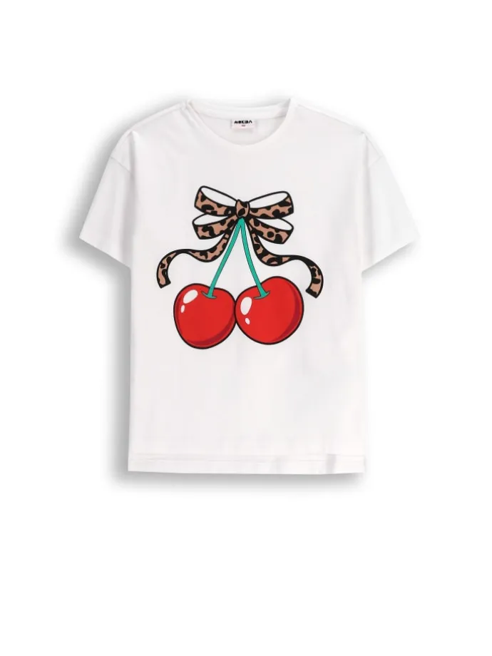 T-shirt aus Baumwolle mit kurzem Ärmel in weiß