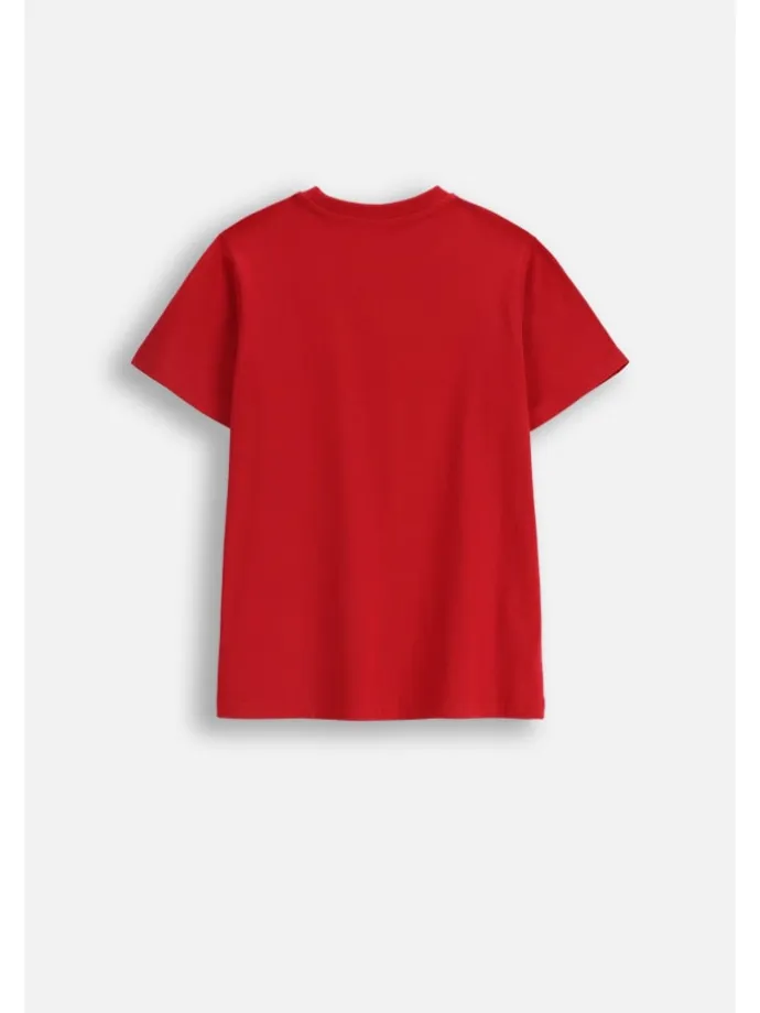 T-Shirt aus Baumwolle mit kurzen Ärmeln in rot
