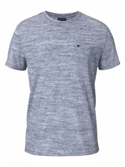 T-Shirt in blau-meliert