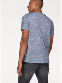 T-Shirt in blau-meliert