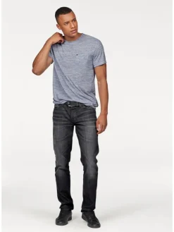 T-Shirt in blau-meliert