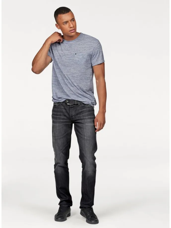 T-Shirt in blau-meliert