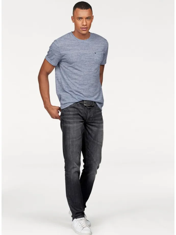 T-Shirt in blau-meliert