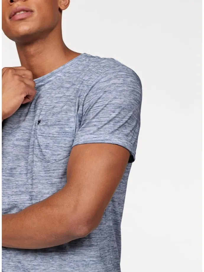 T-Shirt in blau-meliert