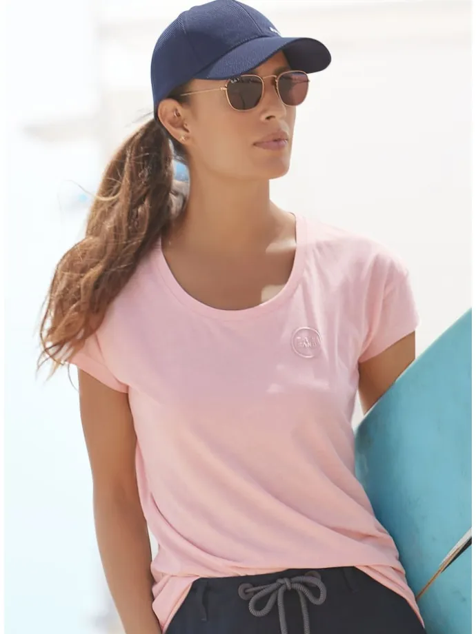 T-Shirt in rosé meliert
