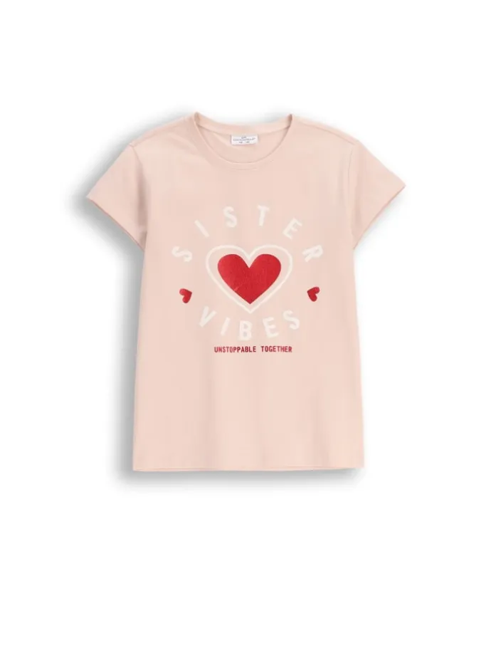 T-Shirt mit kurzem Ärmel in beige