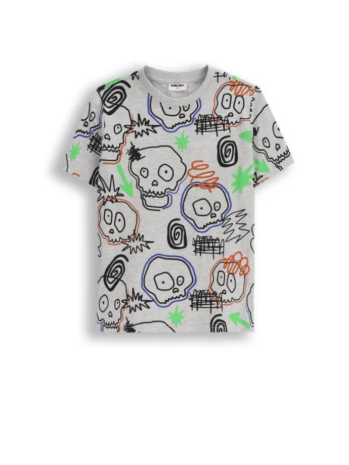 T-Shirt mit kurzen Ärmeln in grau