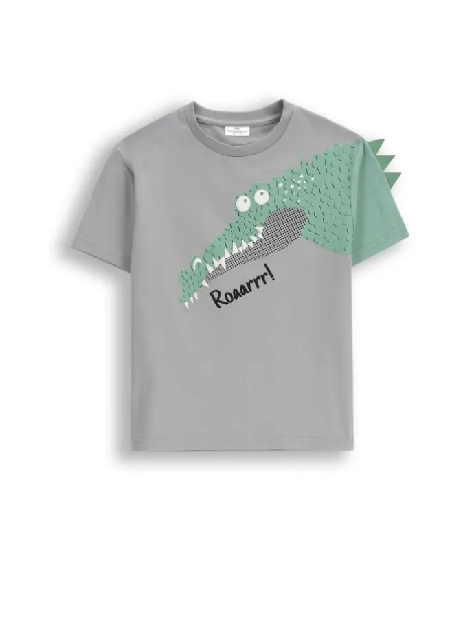 T-Shirt mit kurzen Ärmeln in grau
