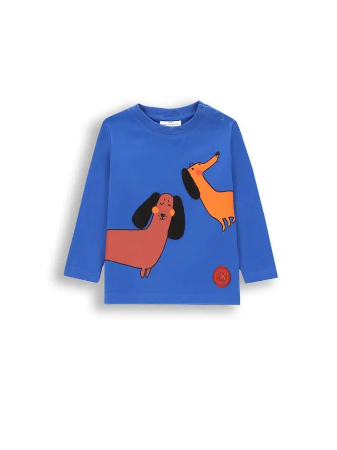 T-Shirt mit langen Ärmeln in kobaltblau