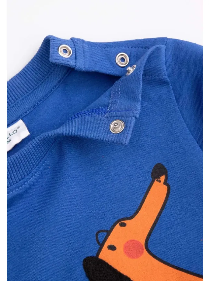 T-Shirt mit langen Ärmeln in kobaltblau