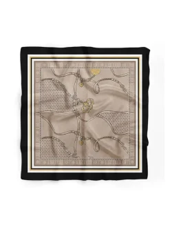 Tuch in Beige/ Gold- (L)55 x (B)55 cm