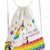 Turnbeutel Einhorn Bunt Wunderbar in Pink - 42x33x1cm