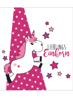 Turnbeutel Einhorn Lieblingseinhorn in Pink - 42x33x1cm