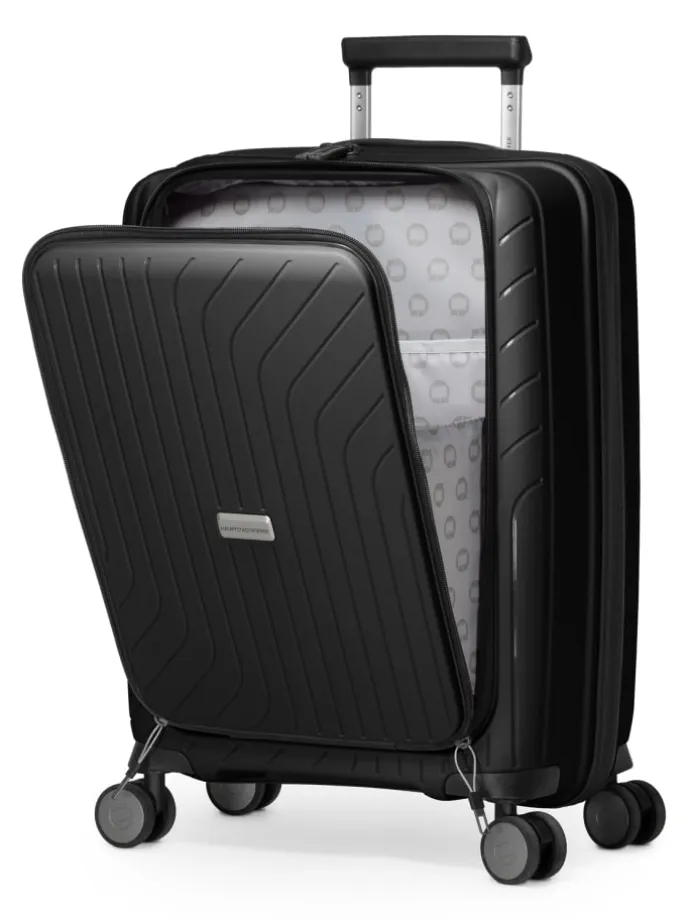 TXL - 3er Kofferset Hartschalen-Trolleys Laptop-Fach 4 Rollen TSA in Schwarz