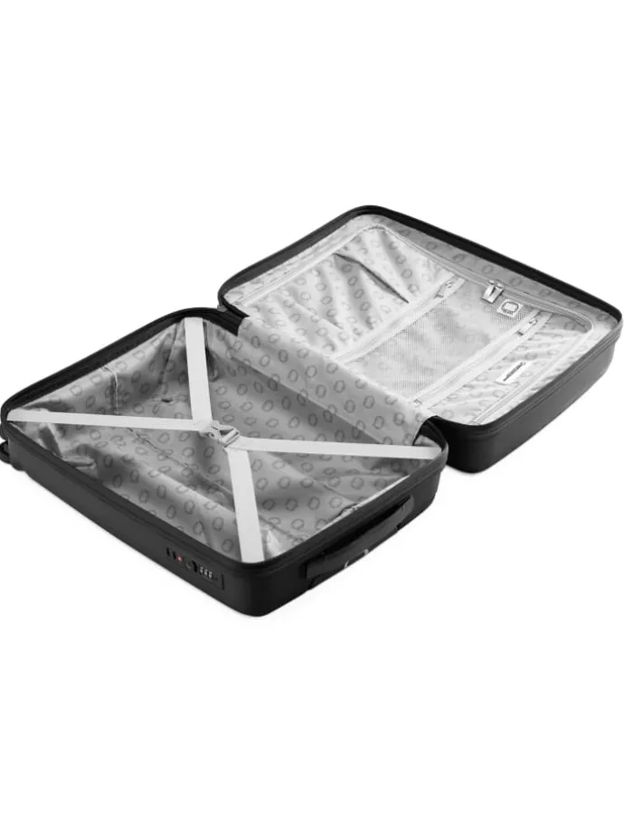 TXL - 3er Kofferset Hartschalen-Trolleys Laptop-Fach 4 Rollen TSA in Schwarz
