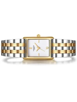 Uhr aus Edelstahl in silber/gelbgold