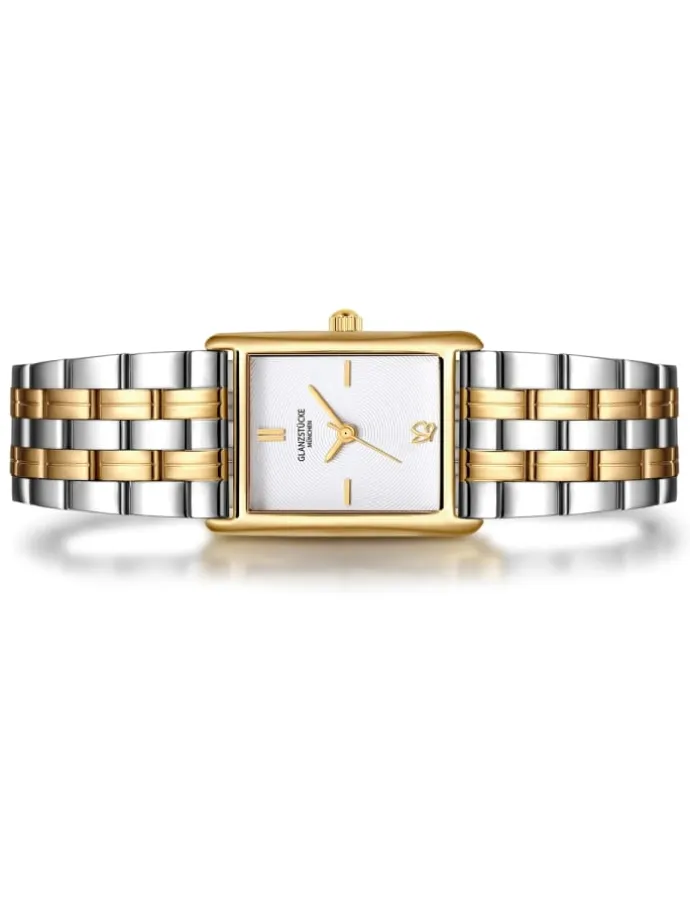 Uhr aus Edelstahl in silber/gelbgold