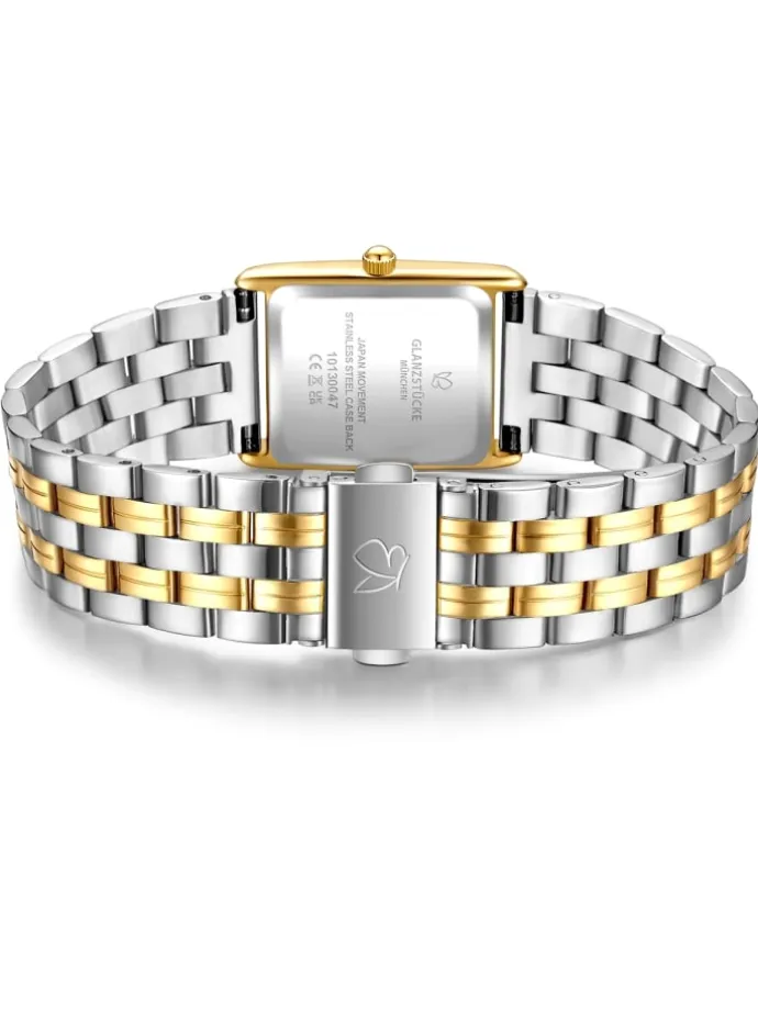 Uhr aus Edelstahl in silber/gelbgold